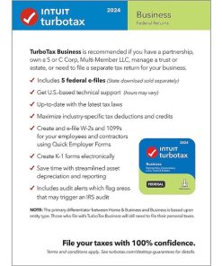 Alternative view of TurboTax – Business 2024 Federal Only + E-file – Windows [Digital]