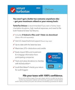 Alternative view of TurboTax – Deluxe 2024 Federal + E-file & State – Mac OS, Windows [Digital]