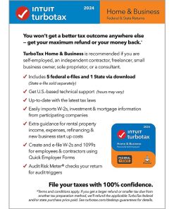 Alternative view of TurboTax – Home & Business 2024 Federal + E-file & State – Mac OS, Windows [Digital]